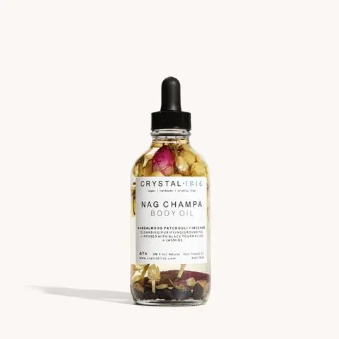 Nag Champa Body Oil | Crystal Infused Dry Body Oil by Crystal Irie