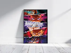 Jujutsu Kaisen Artistic Graphic Eye Photo Print Paper Wall Decor - Featuring Nobara, Sukuna, Gojo, Yuji, Megumi for Bedroom, Living Room