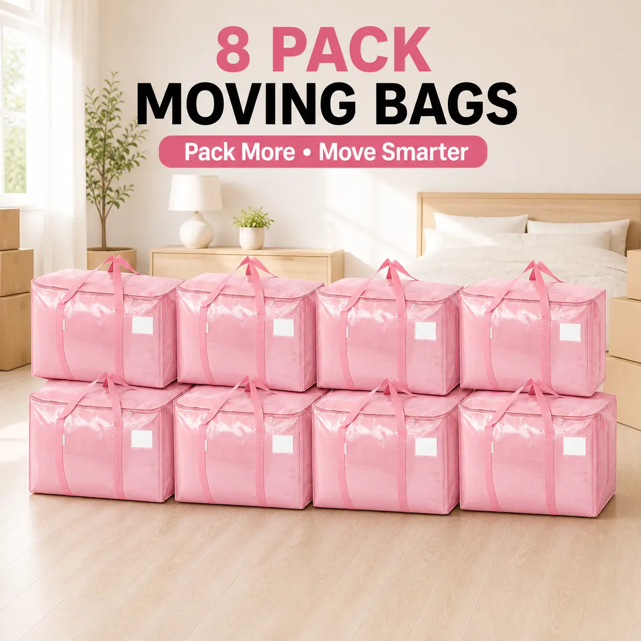Extra Large Heavy-Duty Foldable Storage Bags with Strong Carry Handles, Zipper Closure, Label Pocket, Home Organiser for Comforters, Pillows, Seasonal Clothes