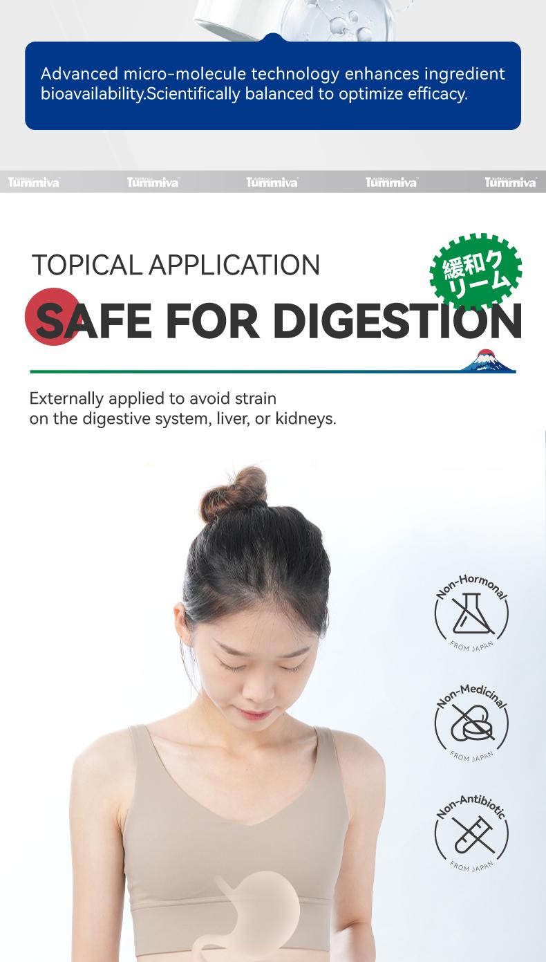 Tummiva Comfort Massage Cream for Digestive Wellness - Plant-Based 30g Natural Herbal Relief for Stomach Pain Bloating Diarrhea & Bowel Noises