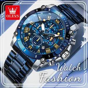 Deals For You Days | OLEVS 3689 Chronograph Watch, 47mm Roman Numeral Dial, 24hr Display, Glow-in-the-Dark & Water Resistant, Sport & Casual Watch