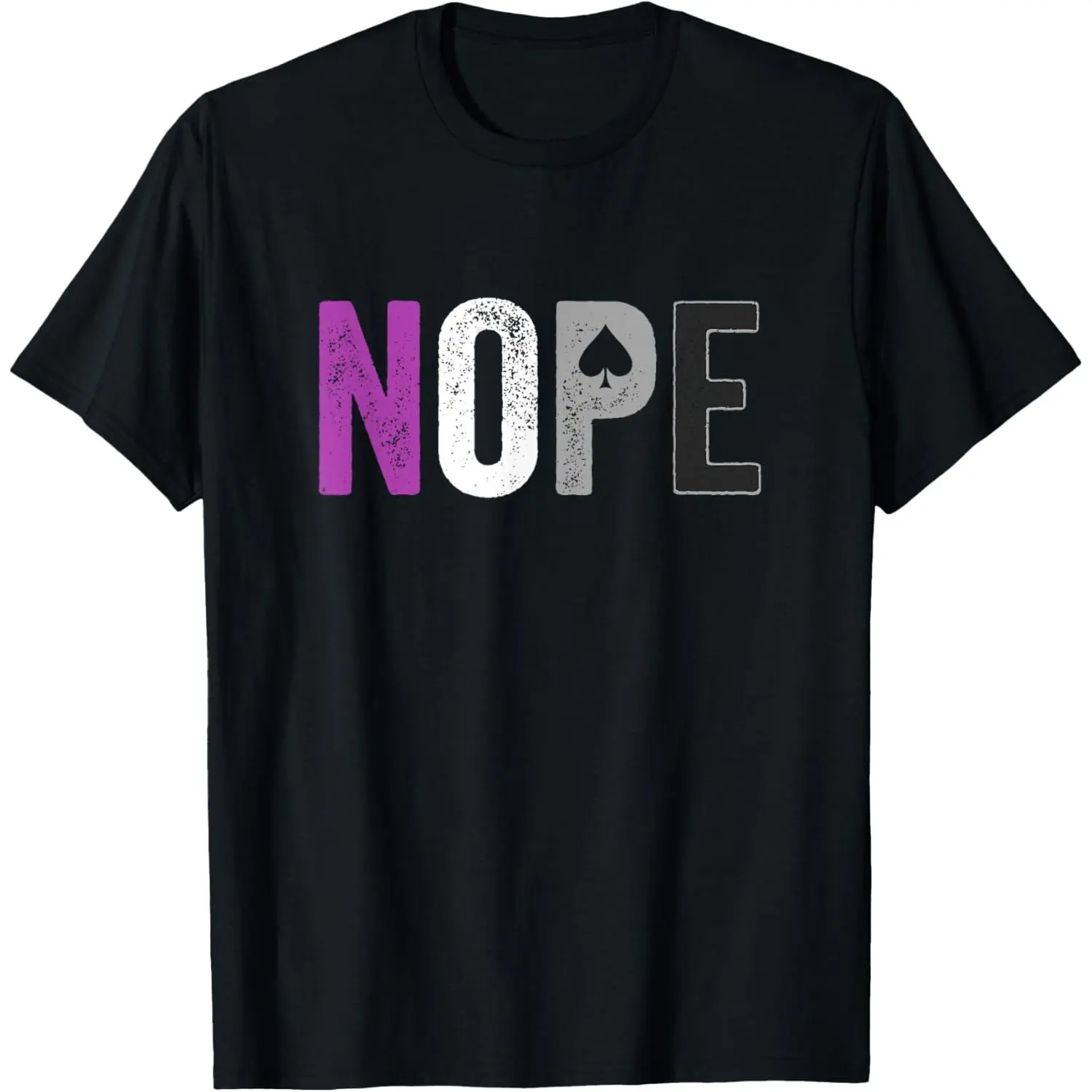 Nope Asexual Pride Shirt - Asexuality ACE Flag Ally Gift T-Shirt Pure Cotton Graphic Tees Menswear Top: Gifts for Men & Women