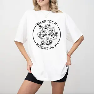 I Will Not Yield To Disrespectful Men T-Shirt, AOC Quote Tee, AOC Shirt, Liberal Feminist Protest Shirt, Resist Shirt, Women's Right Hoodie Streetwear