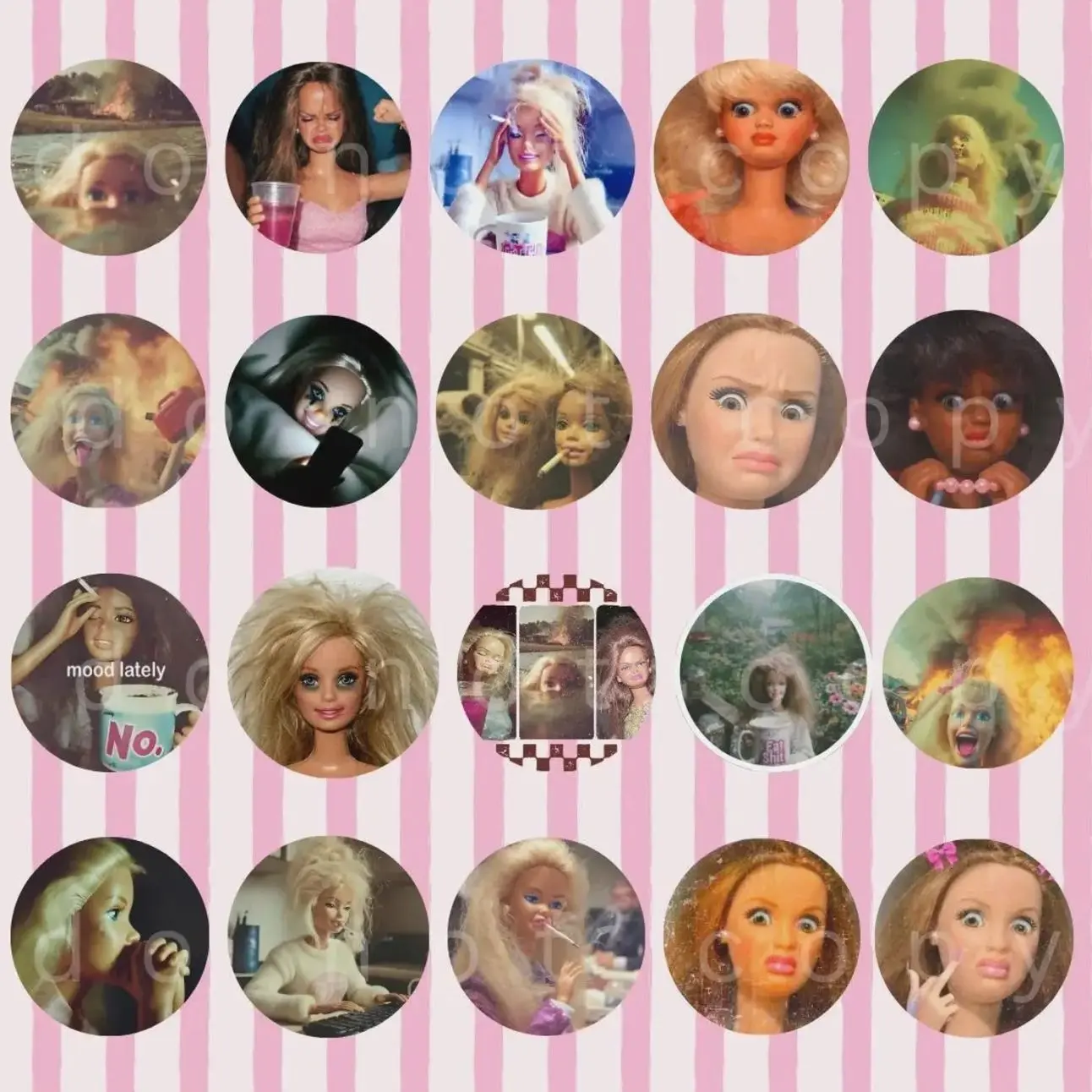 20 ops (not combo 20) Crash Out Dolls Badge Reel| Funny Doll Memes ID Holder