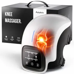 Pulsarix Heated Knee Massage Device with Red LED Light Therapy & Vibration — 3-in-1 Knee Pain Relief, 3 Heat Levels, Cordless & Rechargeable