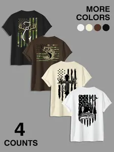 Southern Charm Fishing Shirt Outdoor Camouflage Fitted Knit Casual - Camo Cross Antlers and Bass for a Faithful Adventure Crew Neck Unisex Premium Comfort