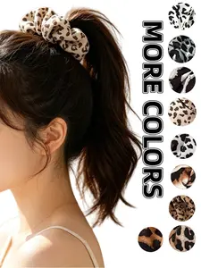 Leopard Pattern Hair Scrunchies, Hair Ties, Casual Versatile Hair Accessories for Women, Minimalist Headwear Suitable for Thick Hair, Fashion Hair Accessories for Party, Ponytail Hairstyle