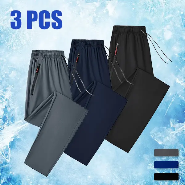Women’s Summer Cooling Quick-Dry Casual Jogger Sweatpants, 3-Pack, Multicolor Options, American Streetwear Style