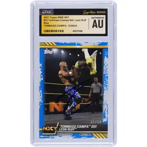 Tommaso Ciampa WWE Autographed 2021 Topps NXT Blue #32 #/50 CGC Fanatics Witnessed Authenticated Card - Fanatics Authentic Certified