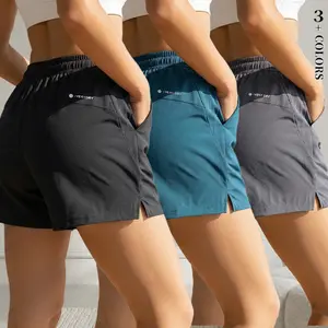 Women’s solid-color athletic shorts, 3-pack; available in multiple colors; quick-drying, breathable, and comfortable; made from nylon fabric combined with ice silk material, which helps keep them dry quickly. Suitable for women to wear—ideal for indoor ac