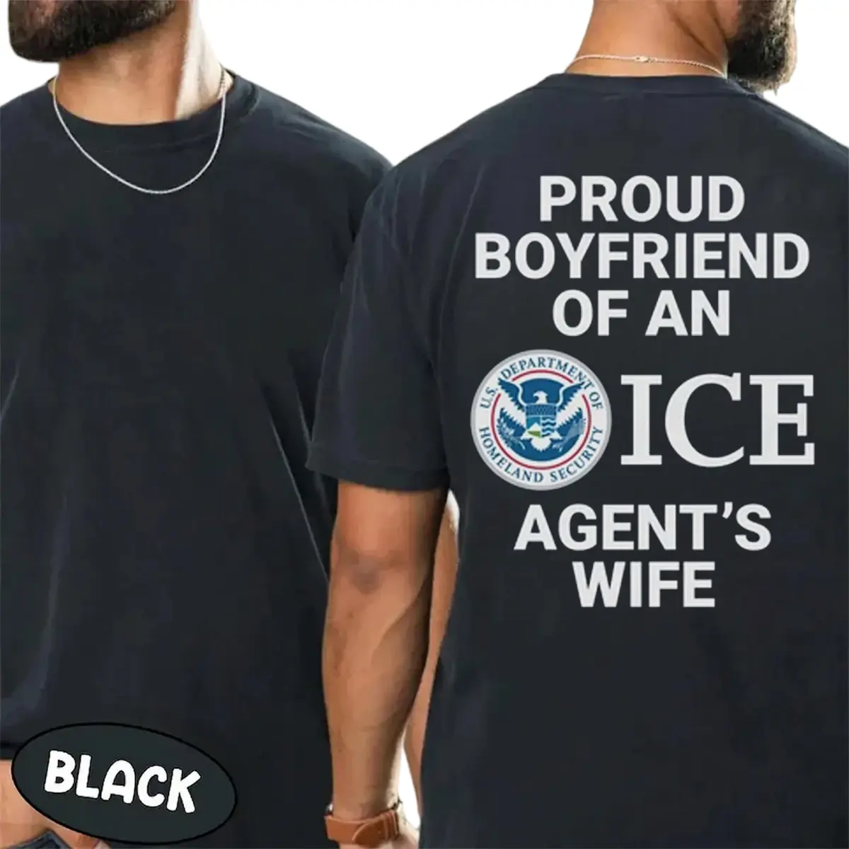 Proud Boyfriend of an ICE Agent’s Wife T-Shirt, Funny Family Shirt, Immigration Officer Support Tee, Patriotic Gift