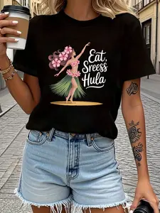 Eat Stress Hawaiian Dancer Graphic Print Women's T