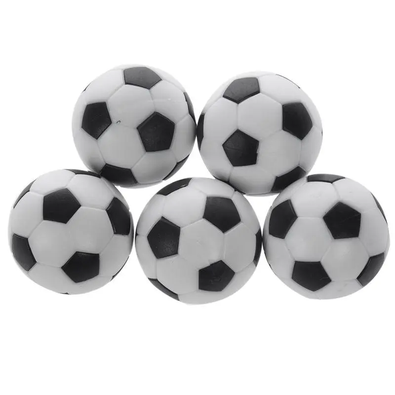 5x 32mm Plastic Black-White Replacement Balls for Indoor Table Football, Ideal for Indoor Play