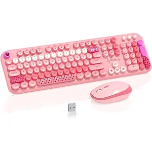 Keyboard ,104 Full Size Cute Colorful Keyboard and  with Retro Typewriter for PC//Laptop/Tablet//Windows/,