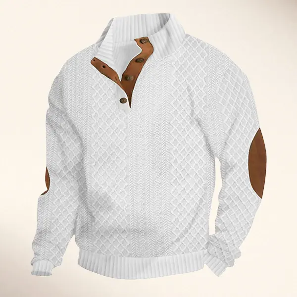 men's spliced half-placket stand-collar long-sleeve knitted sweater, polo collar, long-sleeve knitted men's clothing, understated old money style, machine washable and water washable, suitable for daily commuting and going out. Menswear Menswear Menswear