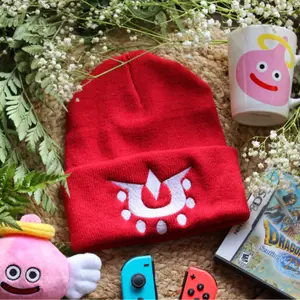 Dragon Quest X Ally Ethene Beanie | Embroidered Knit Hat | One Size Fits Most