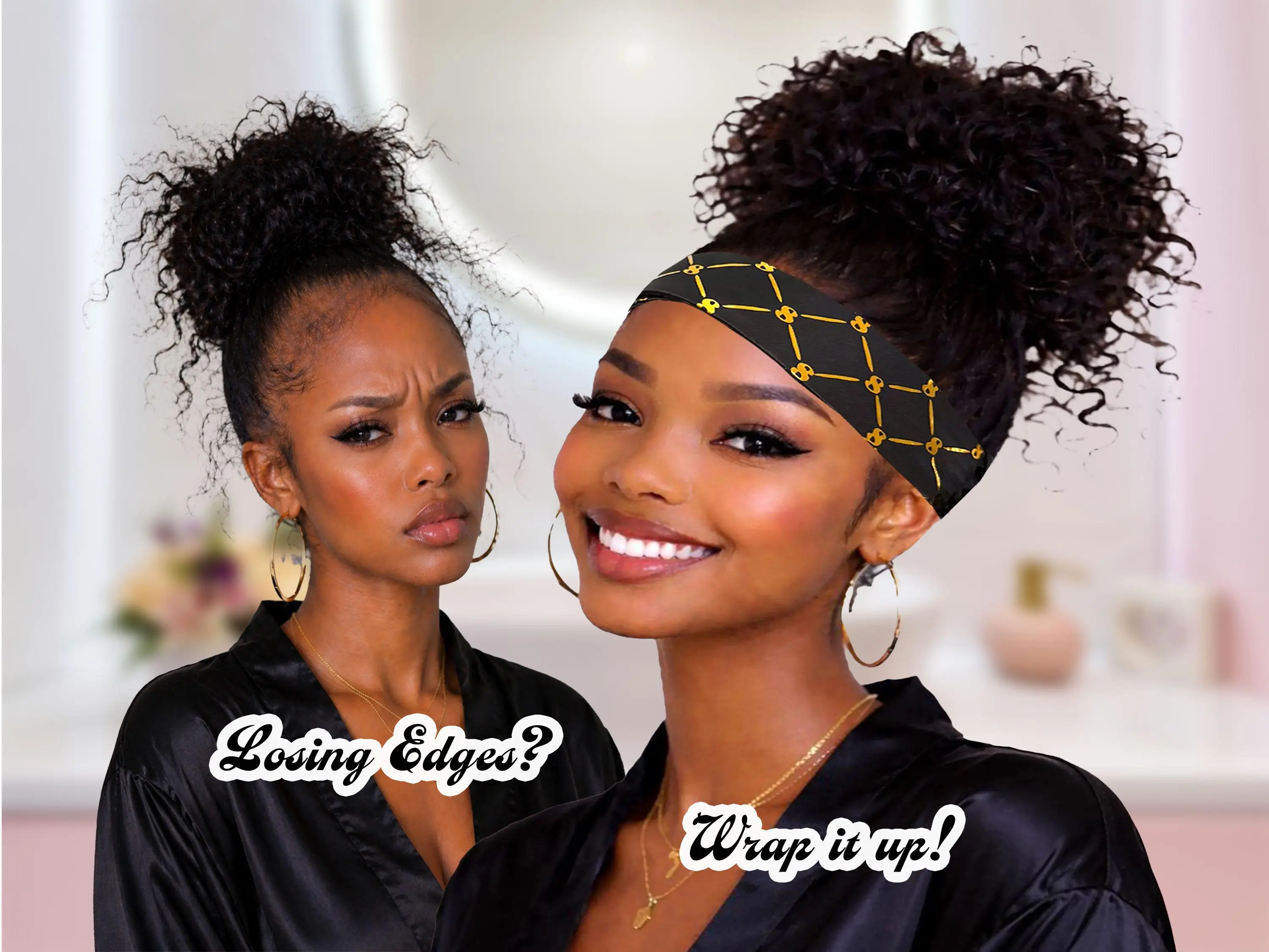 Adjustable Elastic Wig Band, Satin Hair Wrap, Edges Protector, Edge Growth, Frizz Buster