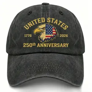 Vintage Washed USA 250th Anniversary Bald Eagle Baseball Cap - Mens, Flat Bill, American Patriotic, Casual Hats, 1776-2026 American Flag Dad Hat, Patriotic Americana Gift, Mens Hats,summerwins