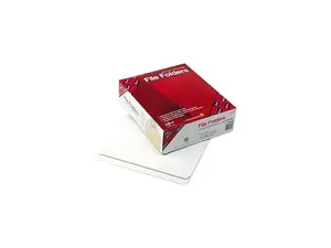 Smead 12810 File Folders, Straight Cut, Reinforced Top Tab, Letter, White, 100/Box