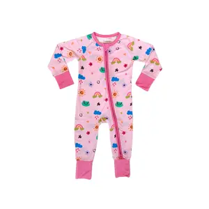 Rainbow Doodle Zipper Romper IMJ x Karrie Locher