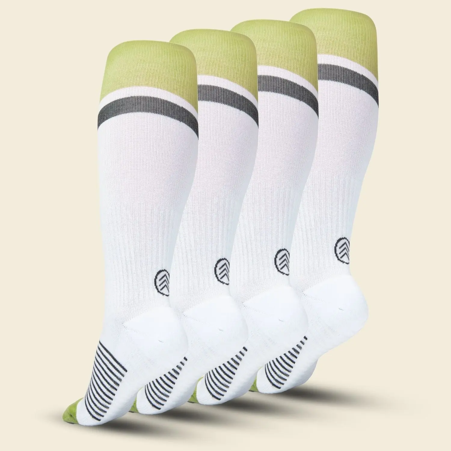Men's Compression Grip Socks 4-Pack, Green White