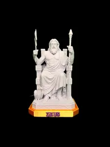 Zeus Greek God Statue – Marble Throne 3D Printed Mythology Decor | King of Olympus Figurine