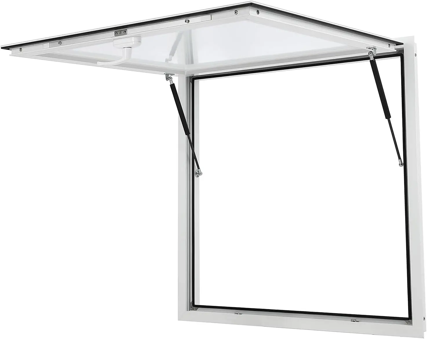【GARVEE】36" x 36" Concession Window, Hydraulic Lifting Support Food Truck Window, Aluminum Alloy Window with Awning Door, Open up to 85 Degrees, Truck Service Window for Food Truck