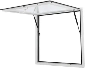 【GARVEE】36" x 36" Concession Window, Hydraulic Lifting Support Food Truck Window, Aluminum Alloy Window with Awning Door, Open up to 85 Degrees, Truck Service Window for Food Truck