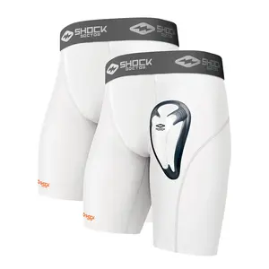 Shock Doctor 2-Pack Core Compression Short with Bio-Flex Cup Full Coverage Bottoms Athleisure