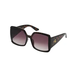 Tortoise Stylish Square Sunglasses with Dark Frame and Unique Design