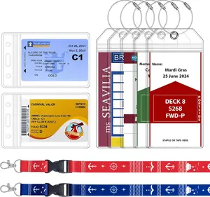 Mother Day Gift 5 Pack Cruise Luggage Tag Holder & 2 Pack Cruise Ship Lanyards with Waterproof Id Badge Holder, Cruise Essentials 2025 for NCL, Princess, Carnival, Royal Caribbean and Celebrity