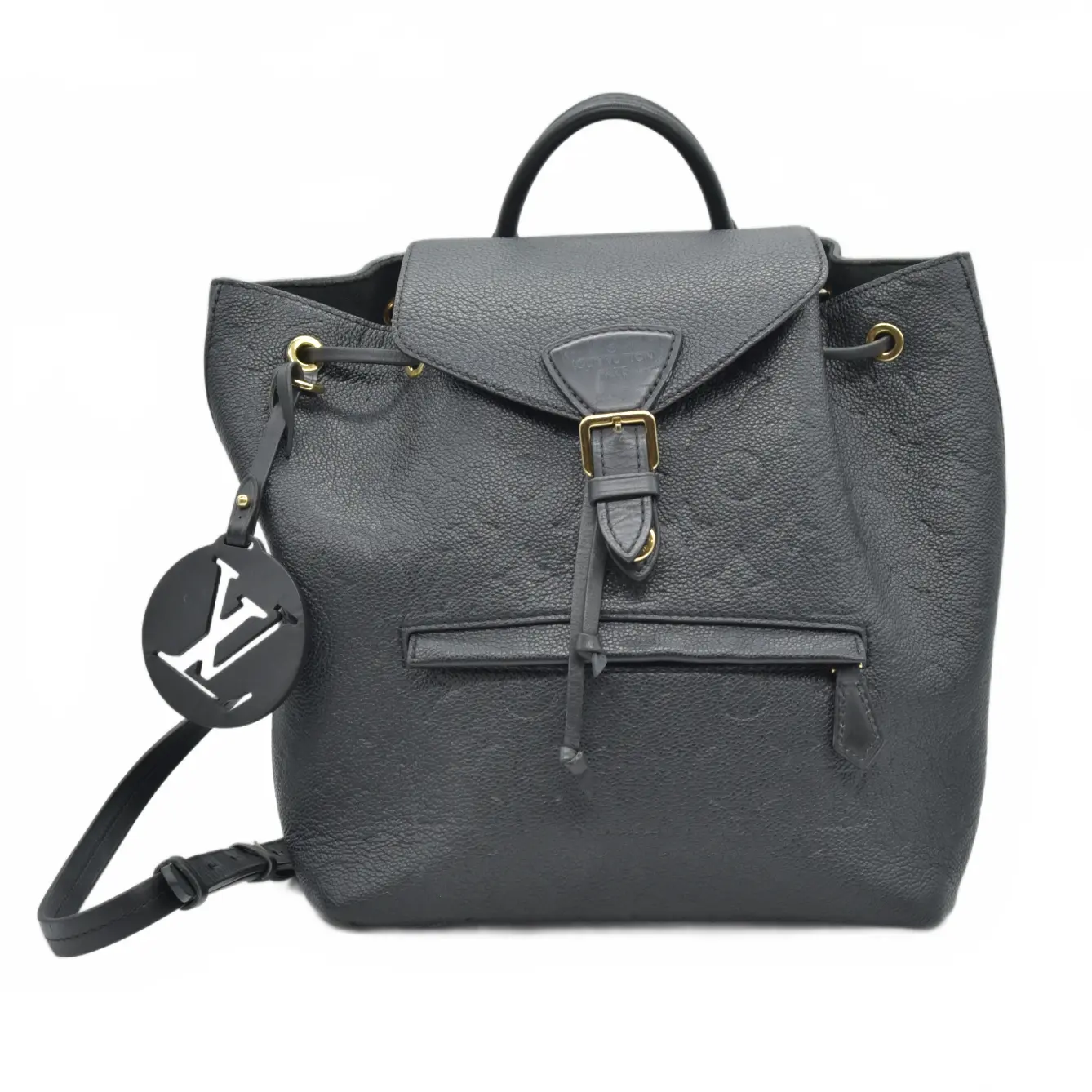 Pre-owned Louis Vuitton canvas Backpacks $2980 Black Montsouris Empreinte Noir Black Backpack 2020