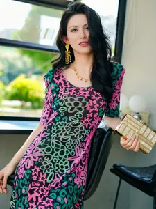 Hzhj Original Designer Floral Dress, French Style Slimming High-End Chic Lightweight Luxurious, Women's Fashion Clothing