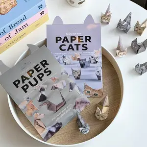 Set of 50 High-Quality Origami Paper Sheets, DIY Animal Folding Kit, Cute Paper Craft Handmade, Desk Decoration, Stress Relief Creative Gift