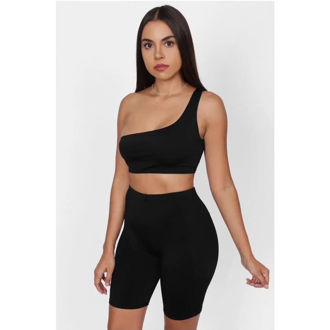 Like Skin Baddie Hi Wasted Biker Shorts - Black, Stretchy Fabric, Designed for Active Wear, Versatile and Comfortable Style