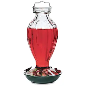 Woodlink NA35243 20 oz. Fluted Glass Bottle Hummingbird Bird Feeder