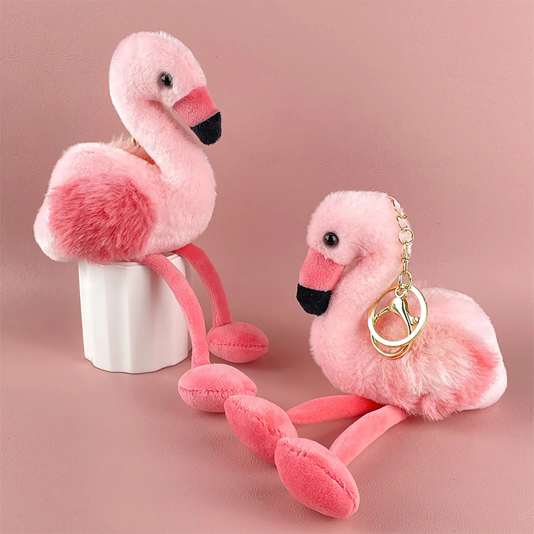 #Summervibes [QBEAUTY] 2026 Trendy Flamingo Keychain Plush Bag Charm Cute Hanging Pendant for Keys Backpacks Handbags Creative Flamingo Decoration Gift for Spring Summer