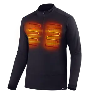 men's sweatshirt 1/4 zip pullover for men Heated Shirt with Battery Pack Included - App Control Thermal Long Sleeve 7.4V