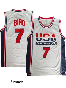 Men's 7 Embroidery Basketball Jersey, Loose Sporty Quick Drying Breathable Vest, Casual Daily Sports Top, Sports Clothing, Workout Tops for Men