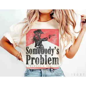 Comfort Colors Somebody's Problem Tshirt, Vintage 90s Country Tee, Western TShirt, Country Music Lover Tee, Country Concert, Smoking, Music Festival