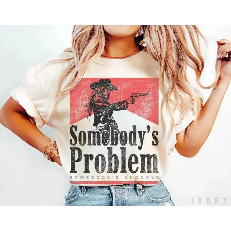 Comfort Colors Somebody's Problem Tshirt, Vintage 90s Country Tee, Western TShirt, Country Music Lover Tee, Country Concert, Smoking, Music Festival