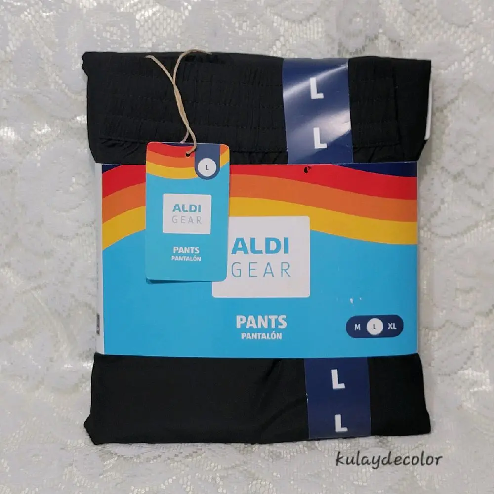 ALDI GEAR L Men Black Jogger Pants Elastic Waistband Athletic Lounge Sweatpants