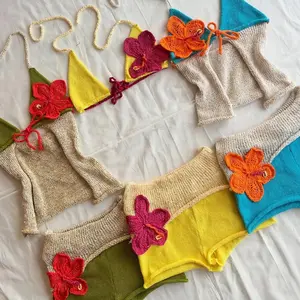 Crochet Knit Beach 2 Piece Set Women Swimsuit