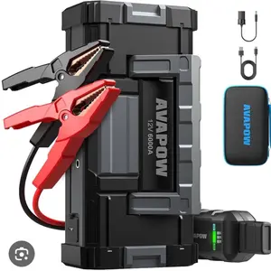 AVAPOW A68 Car Jump Starter 6000A Peak Current for All Gas & Diesel Engines Portable Power Bank Dual USB Quick Charge AC DC 12V Jump Pack with Built-in LED Bright Light Memorial Day Fathers Day Gift Deals For You Days