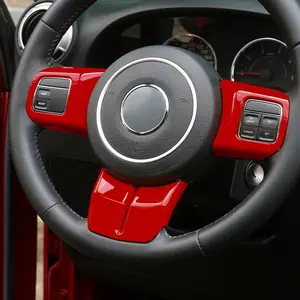 For Jeep Wrangler JK 2011-2017 & Patriot Compass 2011-2016 & Grand Cherokee 2011-2013 Steering Wheel Covers Panel Trim Decorative Accessories Decal Auto Interior Vehicle Scratch