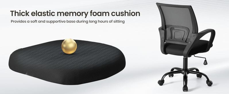 Ergonomic Office Chair with Rocking Mode, Lumbar Support, Height Adjustable, Mesh Back, Quiet Casters for Home Office & Gaming