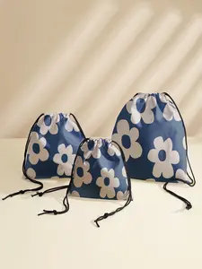 Floral Drawstring Bag, Multi-Purpose Storage Pouch, Portable Travel Dustproof Bag, Mommy Diaper Bag, Jewelry Cosmetic Gift Bag