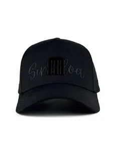 " SINALOA "  Signature Embroidered & Metal Cap ( Black / Black )