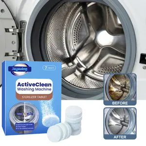 Jaysuing Washing Machine Powerful Cleaning Tablets, Remove Odors and Stains, Front Load and Top Load Washer Cleaning Agent, 7 Pieces