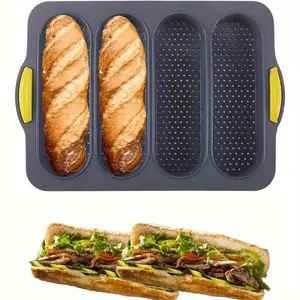 1Pc Baguette Baking Pan, Non-Stick French Bread Tray with 3 Wave Design, Ideal for Sandwiches, Hot Dogs & Hoagies, Heat Resistant Baking Tool, Kitchen Accessories Perfect for Christmas, Halloween & Thanksgiving